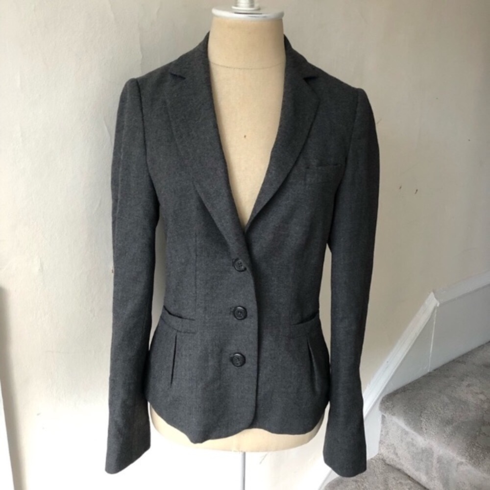 Ted Baker Finnja Fitted Wool Pleat Pocket Blazer
